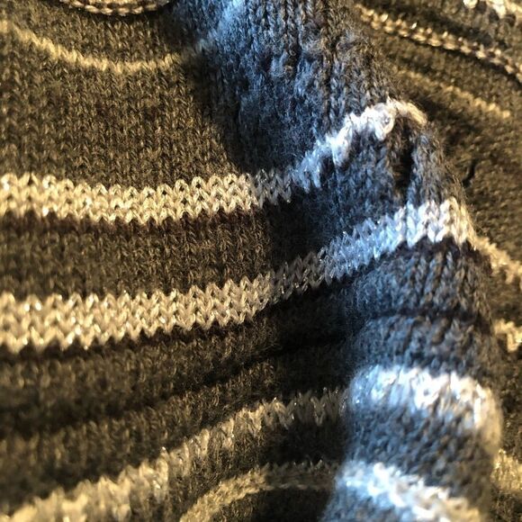 𝅺calvin Klein Jeans silver and gray knit cowl neck short sleeve sweater size S - Picture 7 of 9
